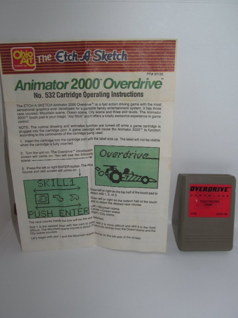 Etch A Sketch Animator 2000 Overdrive Cartridge Road Racing Game #532 1988